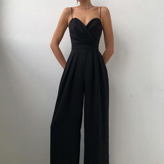 Women's Strappy Elegant Wide-Leg Jumpsuit