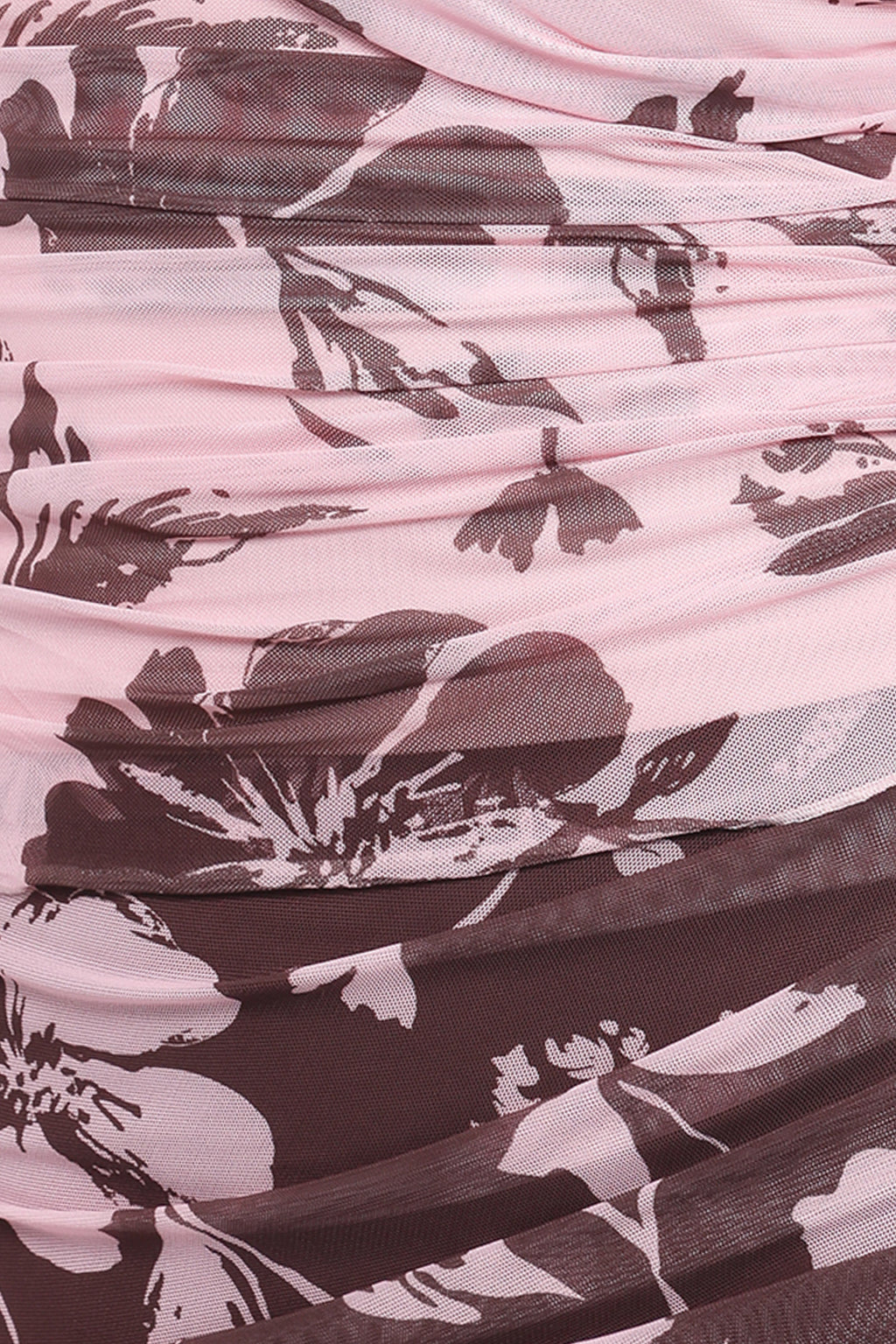 Navida Mesh Midi Skirt - Pink Brown Floral