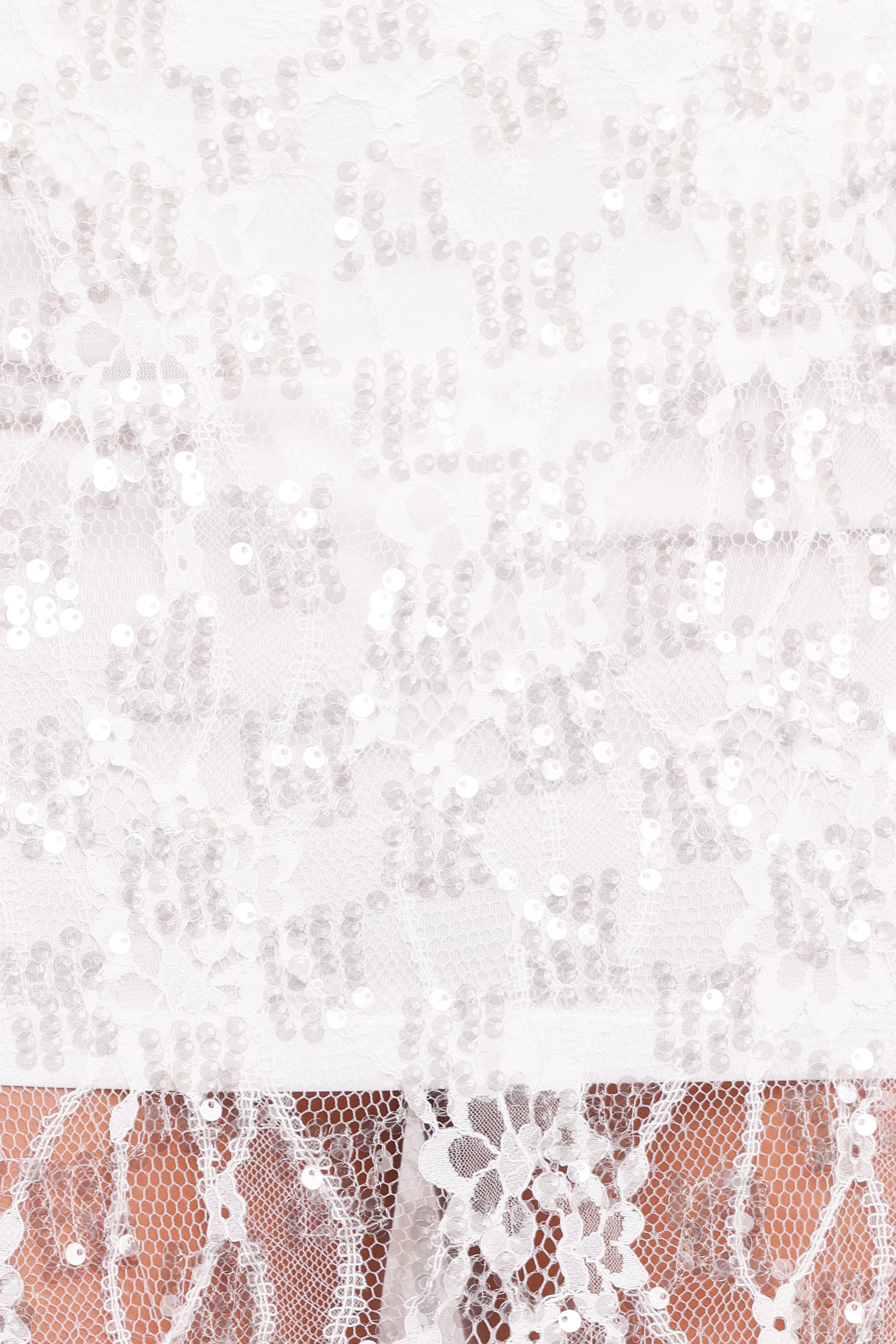 Yonder Sheer Panel Lace Maxi Skirt - White