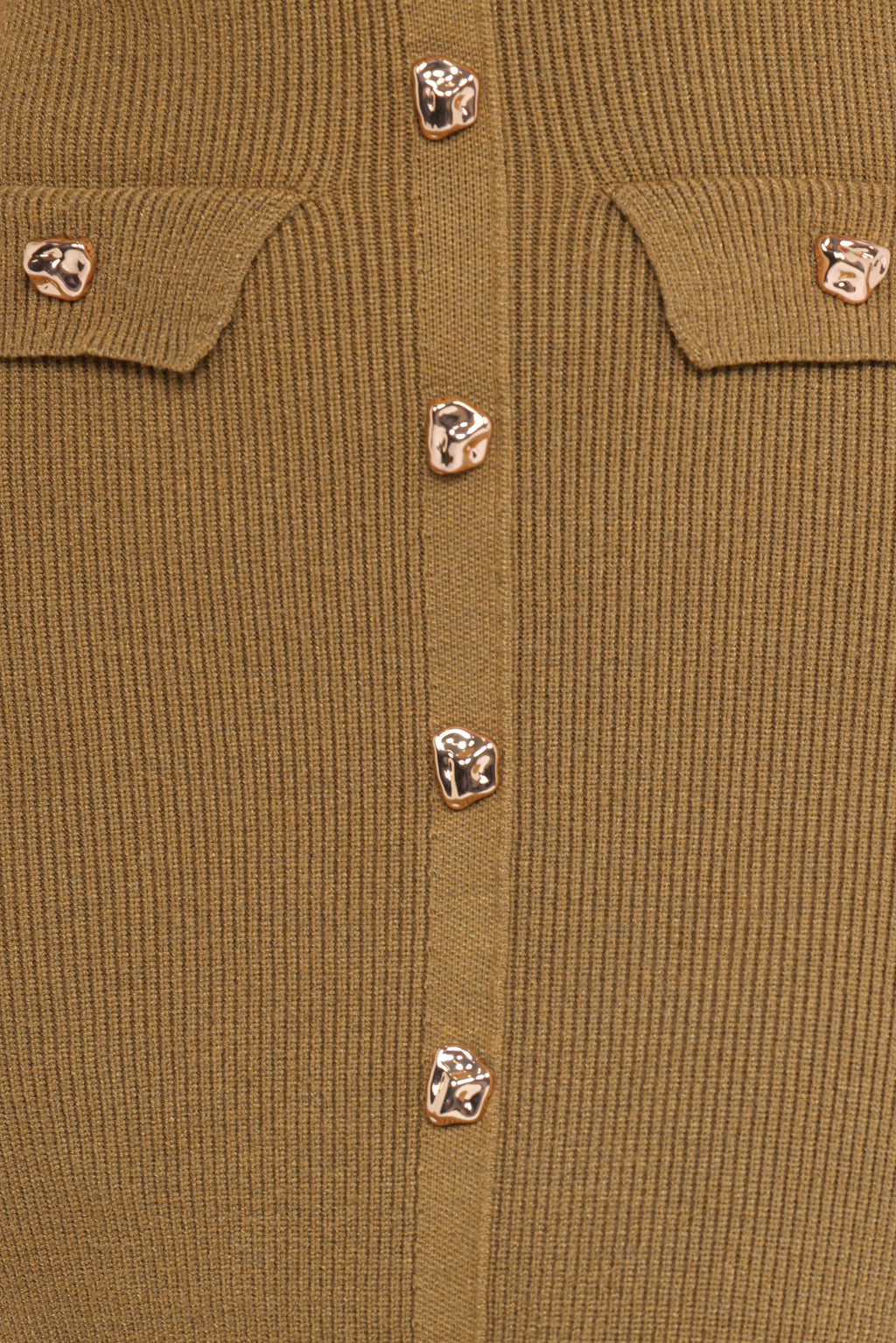 Aspen Button Up Knit Dress - Olive