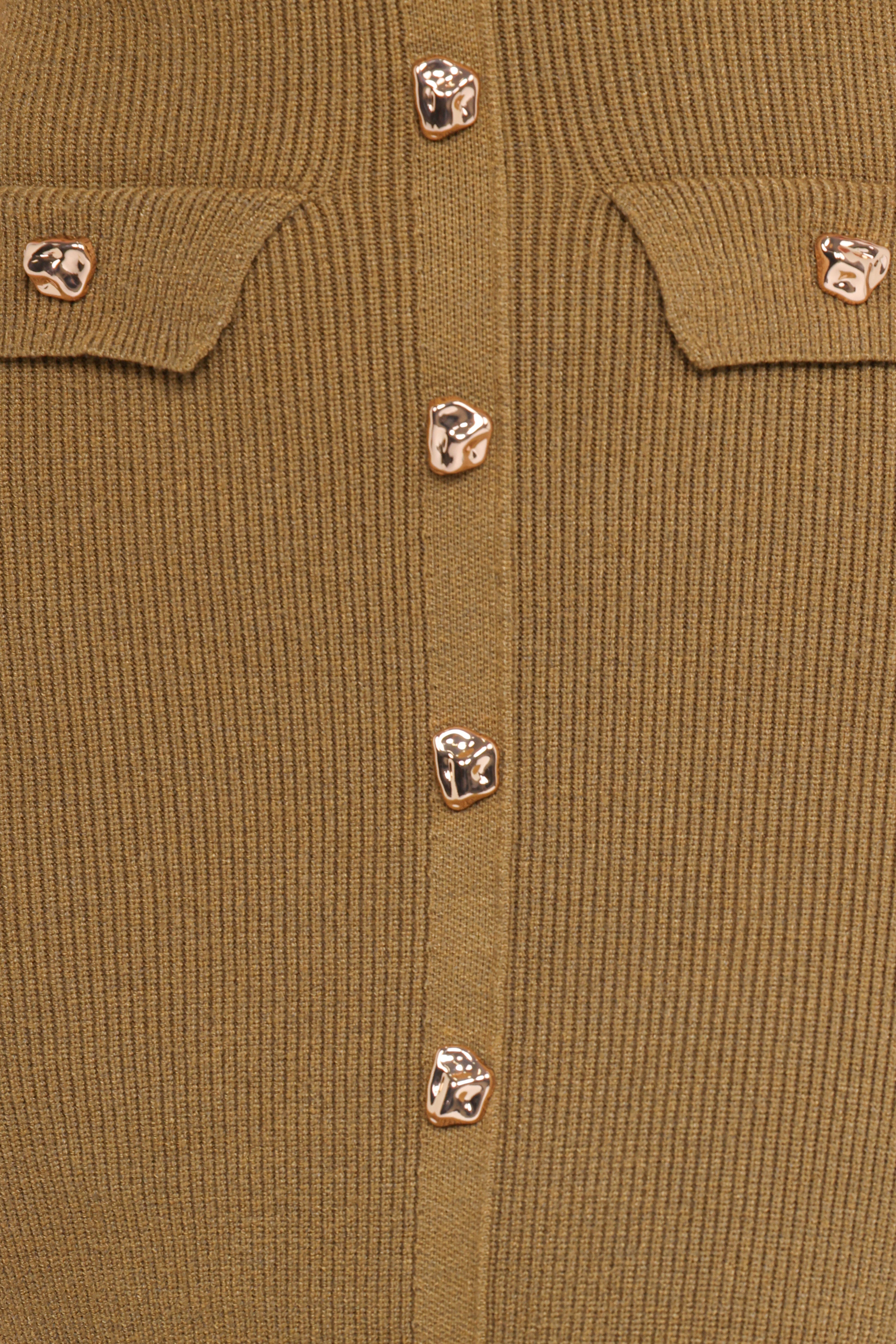 Aspen Button Up Knit Dress - Olive