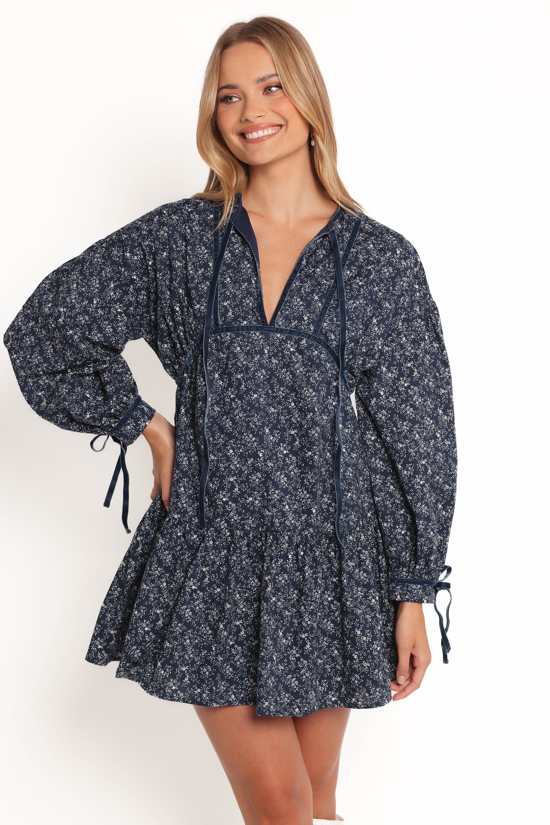 Brooklyn Mini Dress - Blue Floral