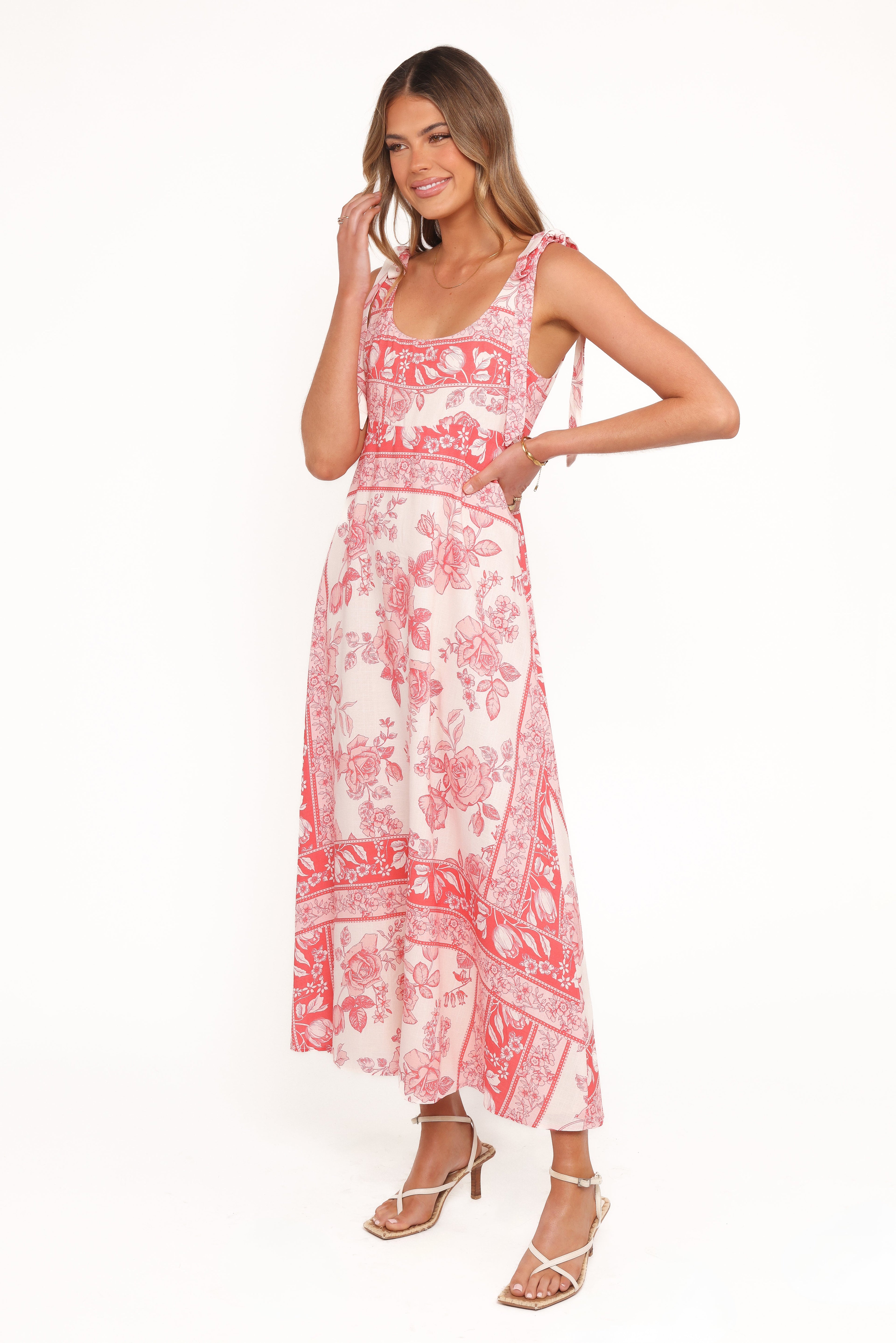 Valara Tie Shoulder Maxi Dress - Rose Tile