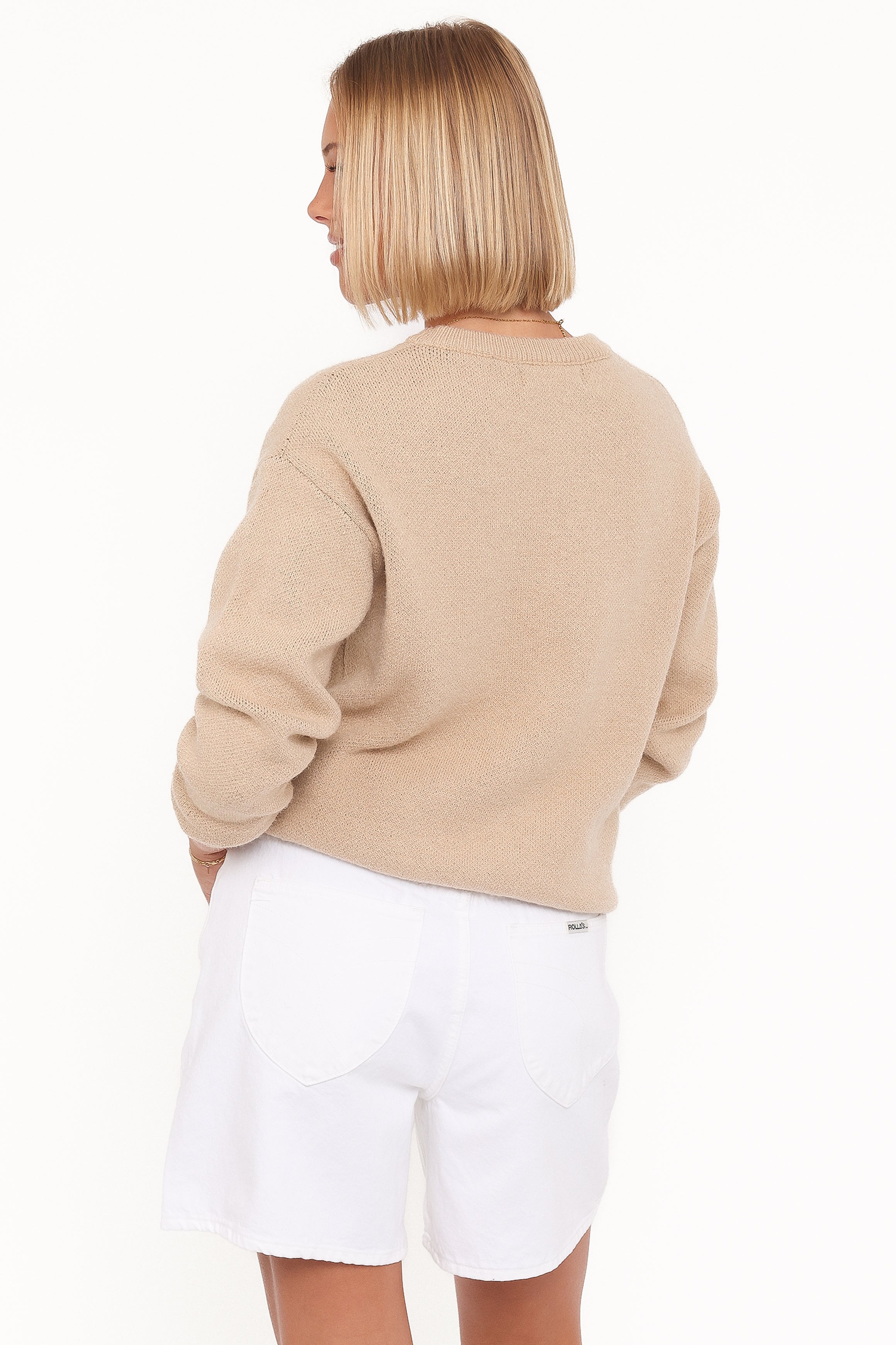 Amber Dachshund Sweater - Beige