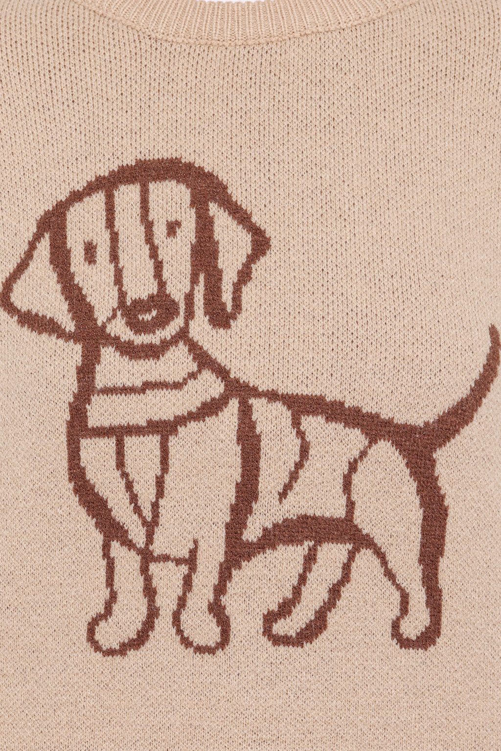 Amber Dachshund Sweater - Beige