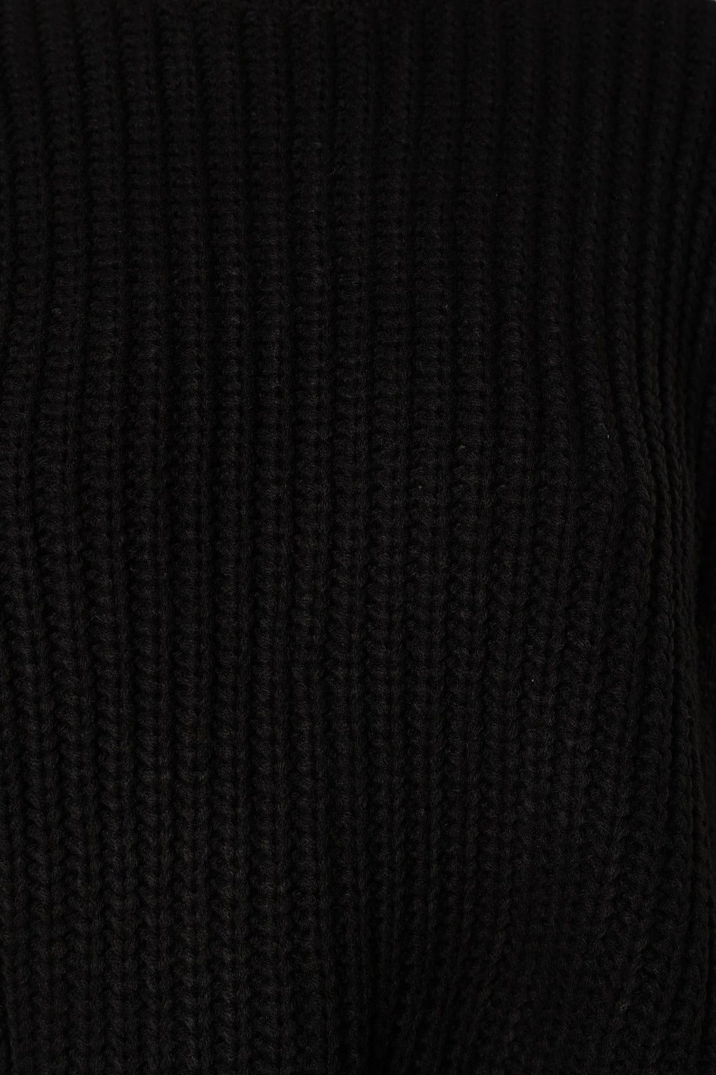 Arlette Textured Knit Sweater - Black