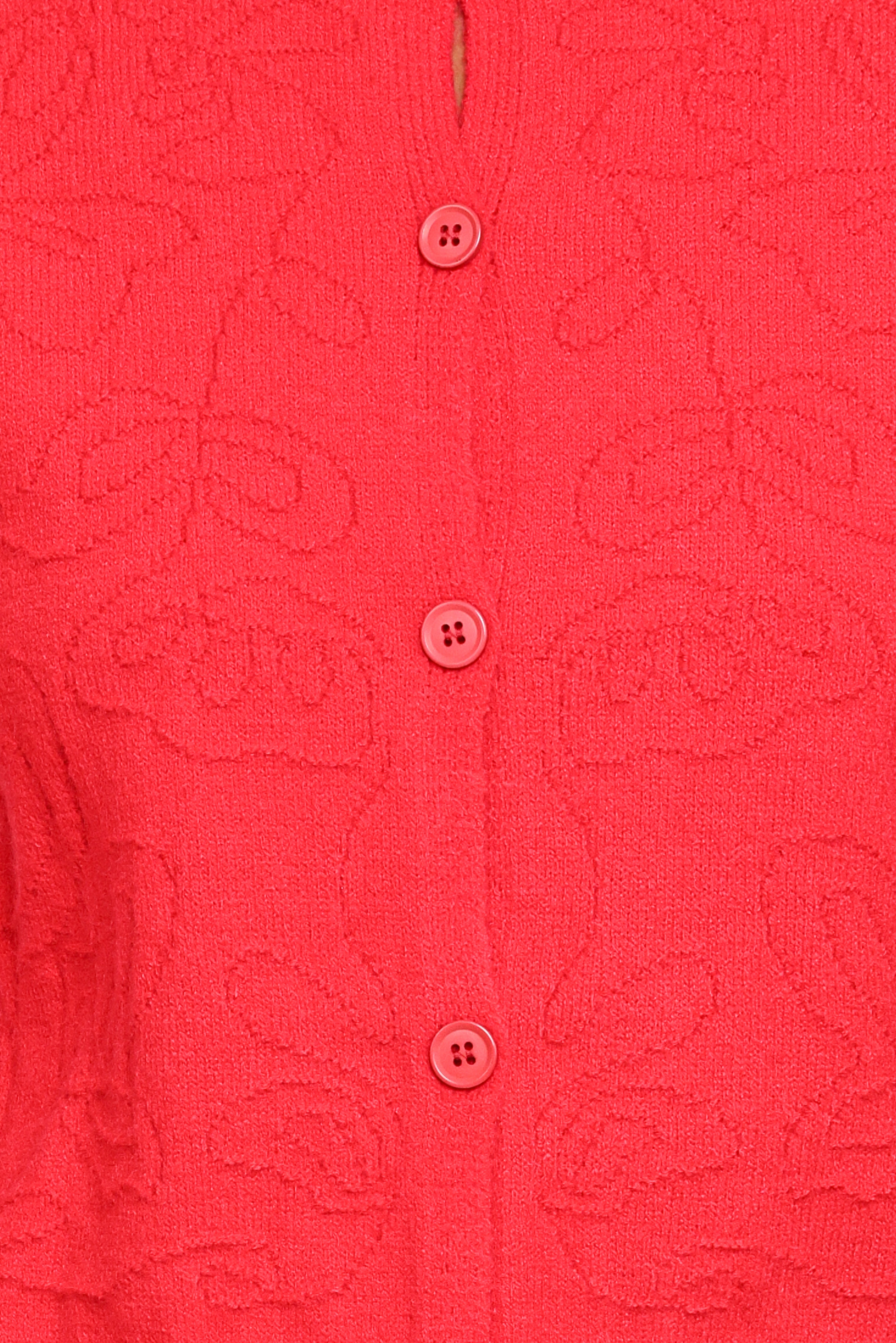 Fauna Tonal Floral Cardigan - Red