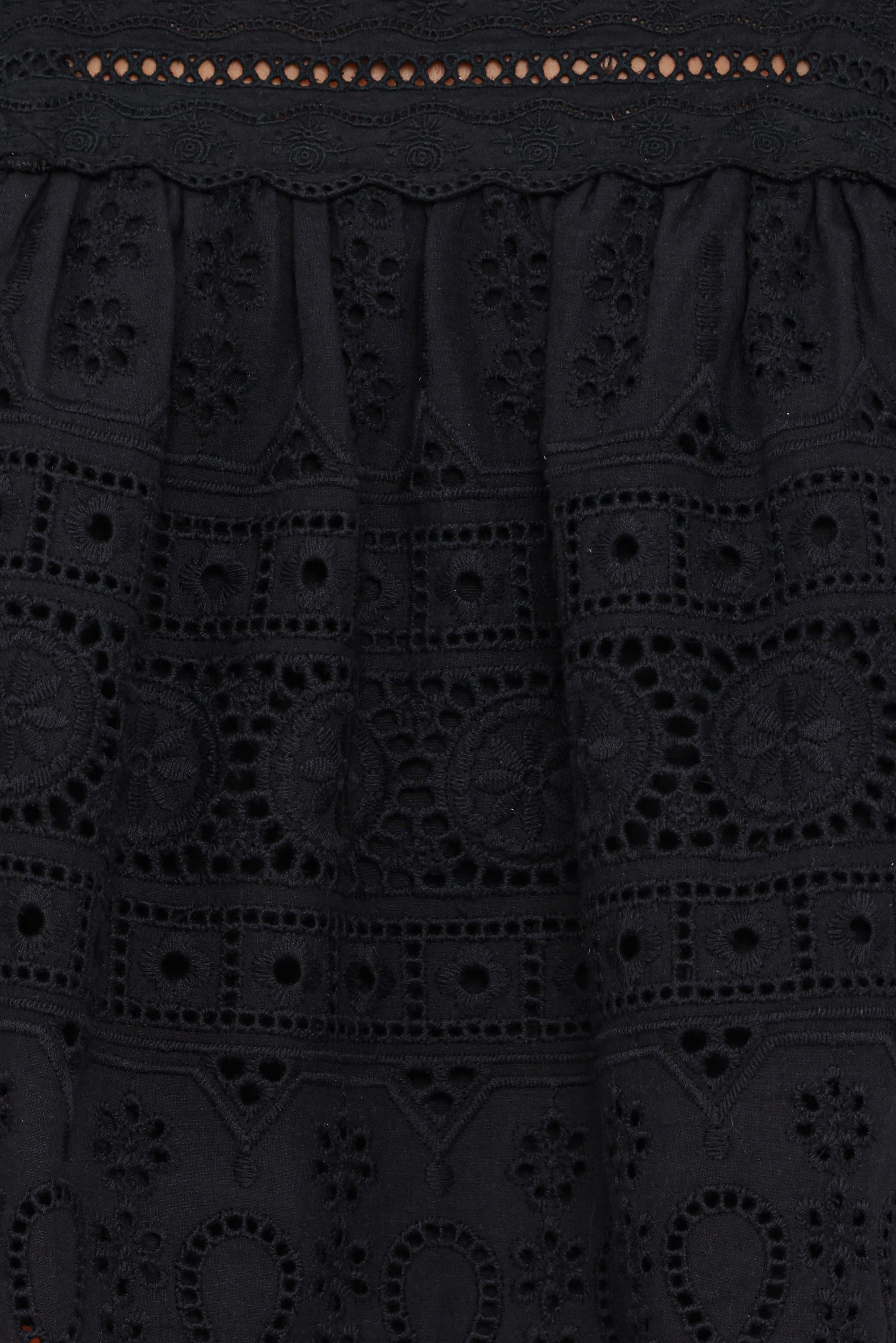 Aideen Eyelet Top - Black