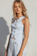Lysa Knit Vest Top - Blue