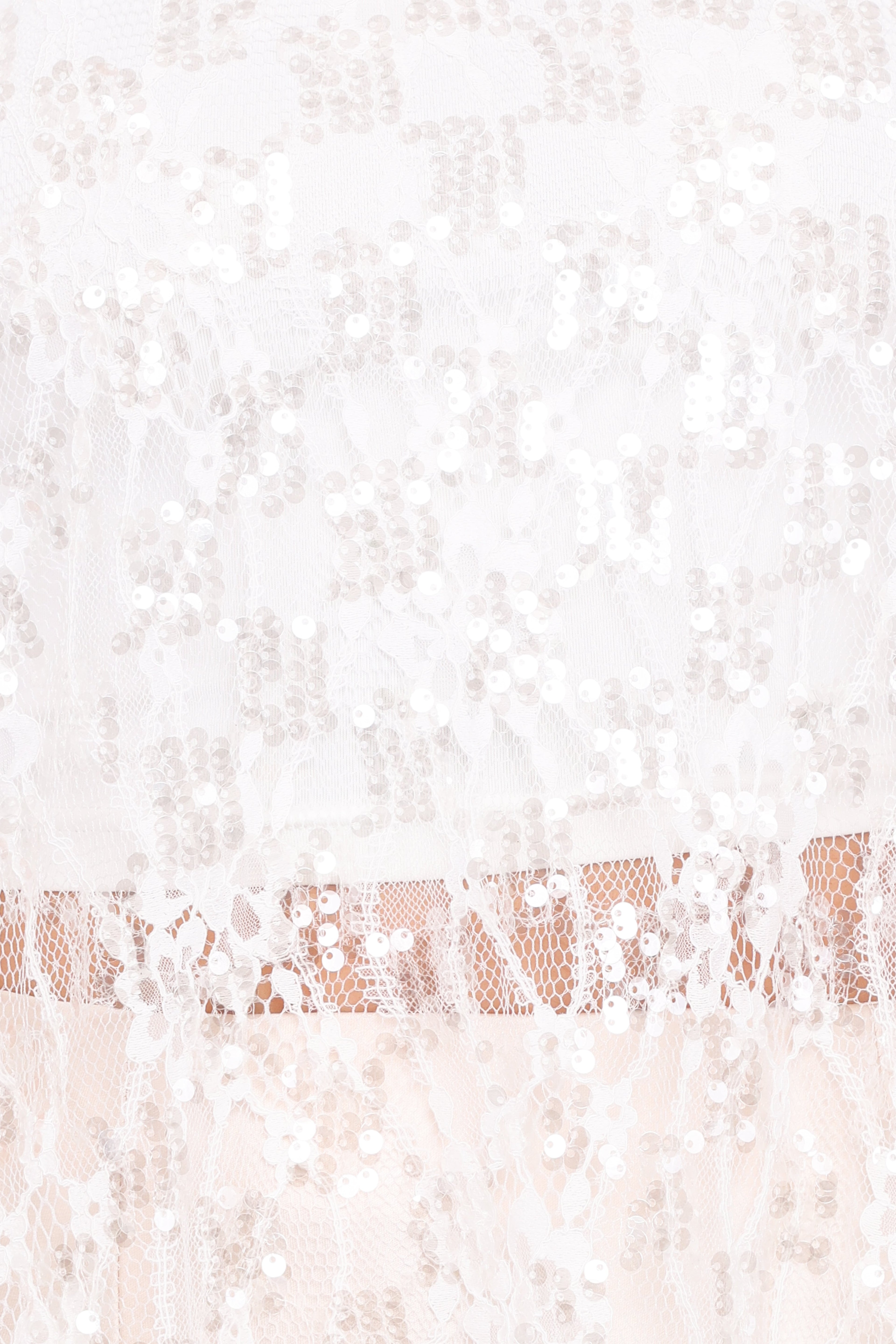 Yonder Sheer Lace Tee Top - White
